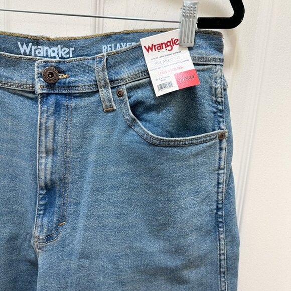 Wrangler Men's Jeans Size 34X34 Blue Free To Stretch Relax Fit Casual Denim NEW - Picture 5 of 16